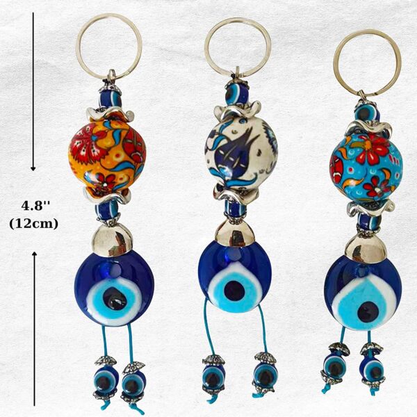 Erbulus Blue Evil Eye Keychain with Ceramic Ball in a Box - Image 2