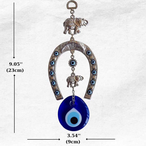 Erbulus Blue Evil Eye with Horse Shoe Ornament in a Box - Image 2