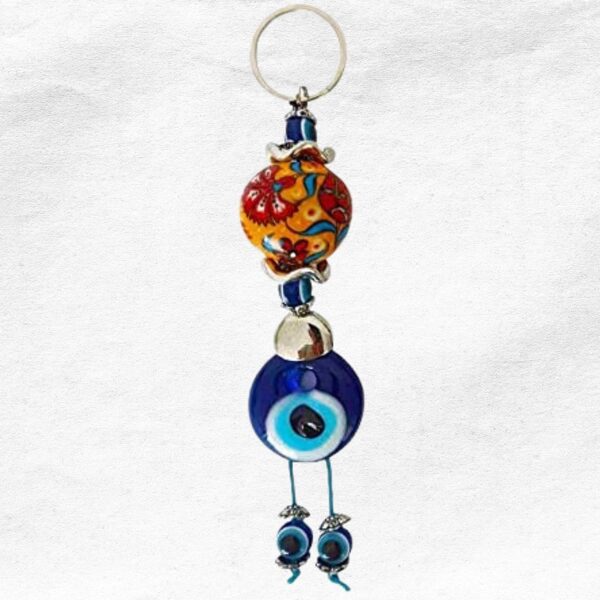 Erbulus Blue Evil Eye Keychain with Ceramic Ball in a Box - Image 3
