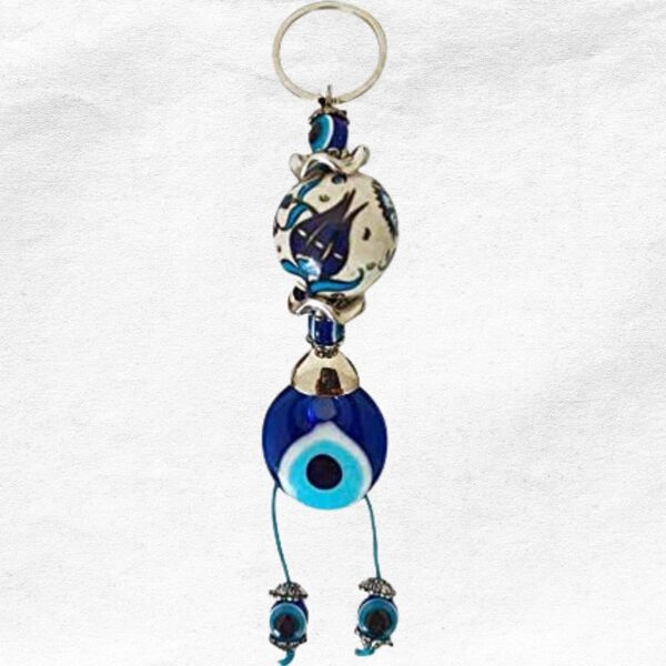 Erbulus Blue Evil Eye Keychain with Ceramic Ball in a Box - Image 4