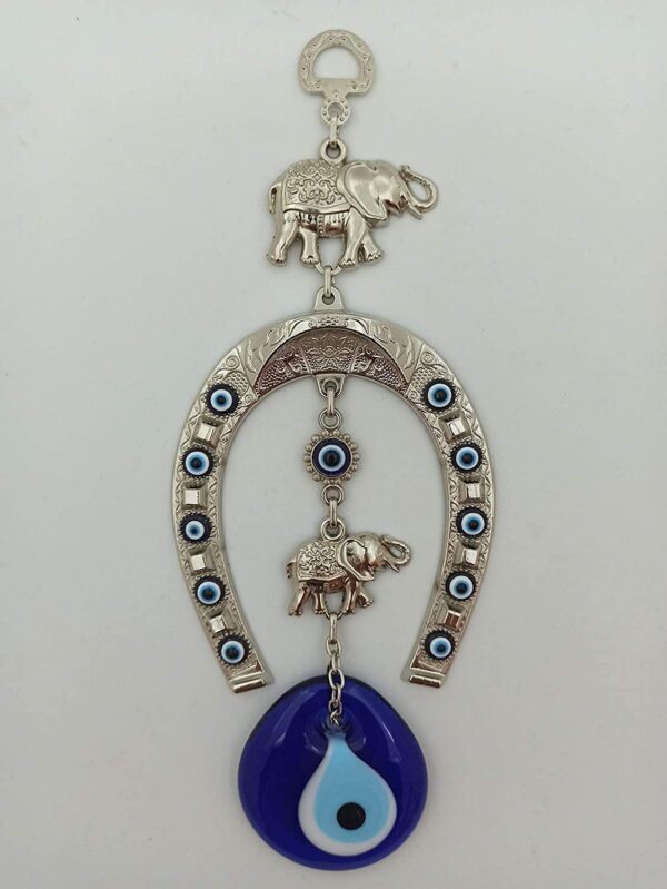 Erbulus Blue Evil Eye with Horse Shoe Ornament in a Box - Image 4