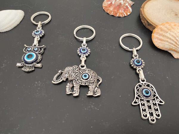 Erbulus Blue Evil Eye Keychain - Hamsa, Owl, Elephant in a Box - Image 5