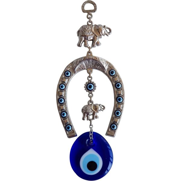 Erbulus Blue Evil Eye with Horse Shoe Ornament in a Box