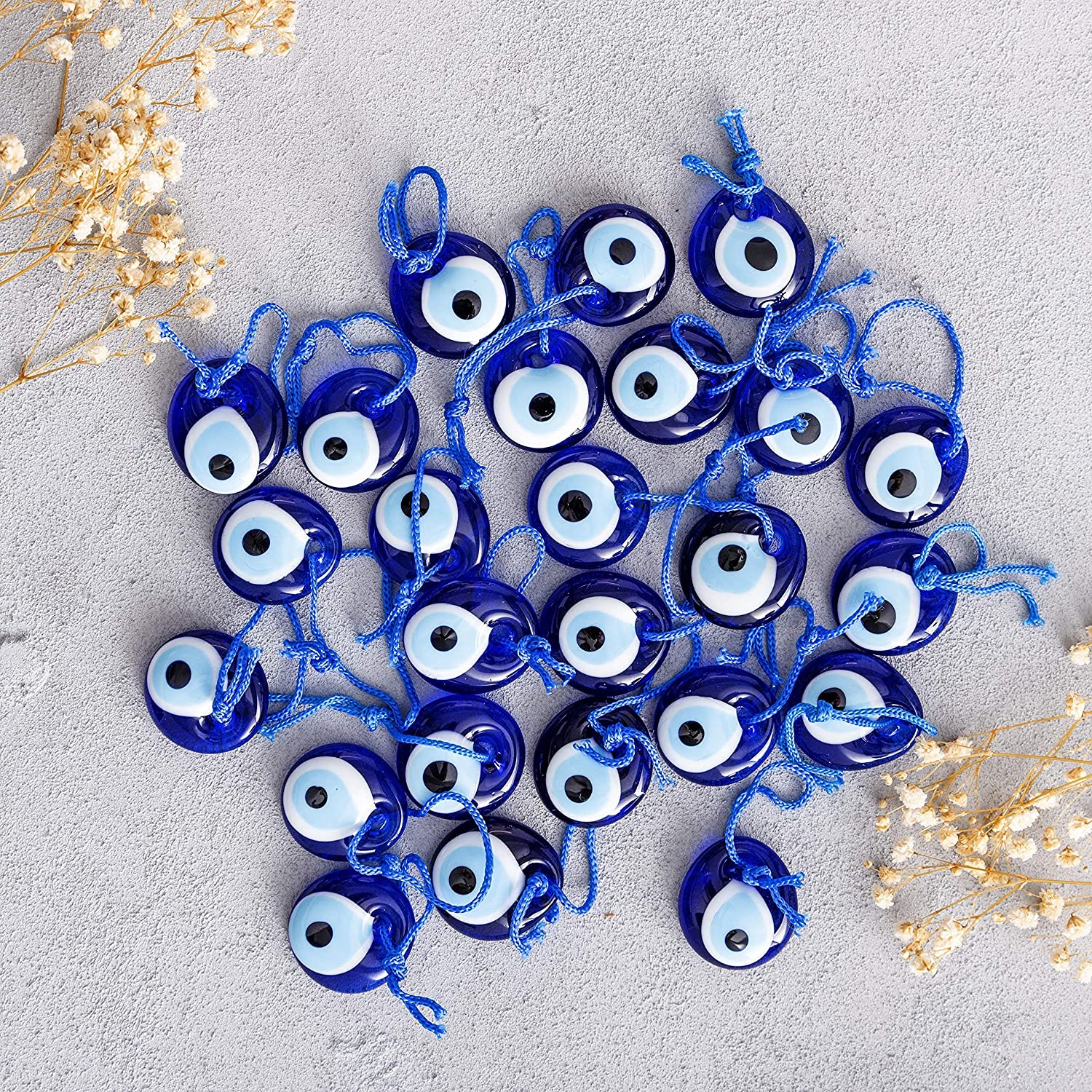 Erbulus Blue Evil Eye Beads – 20pcs or 25pcs in a Box – Erbulus