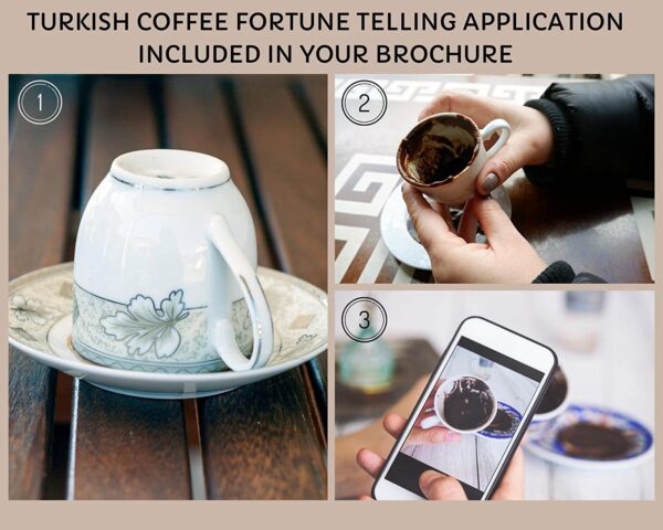Erbulus 12 Oz Turkish Coffee Pot - Briki Greek, Arabic, Turkish Coffee Maker with Wooden Handle and Fortune App, 4 persons Hammered Copper Cezve Ibrik , Stovetop Engraved, Includes Wooden Spoon - Image 5