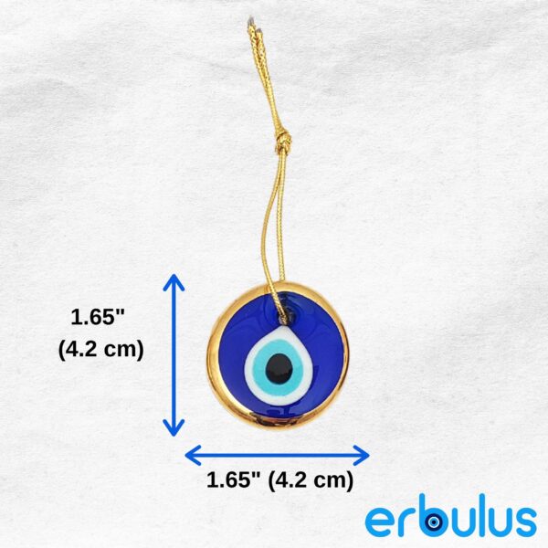 Erbulus Turkish Glass Blue and Gold Evil Eye Beads - Image 2
