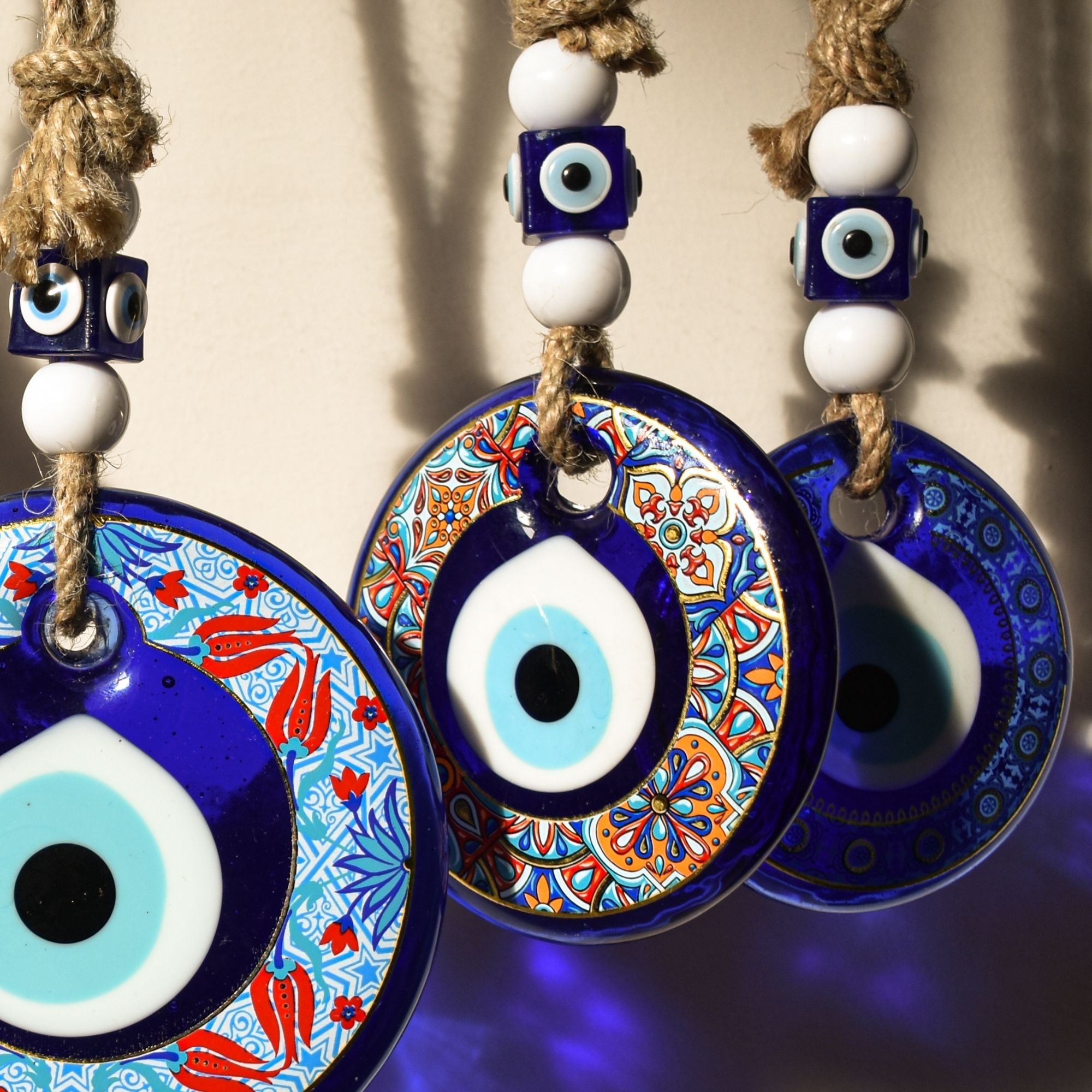 Erbulus Gold Turkish Blue Evil Eye Wall Hanging Set of 3 – Erbulus Evil Eye  Wholesale Bulk