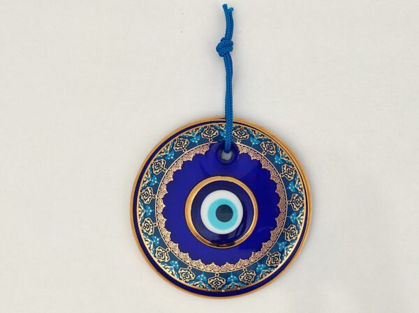 Erbulus Glass Blue Evil Eye Wall Hanging Floral