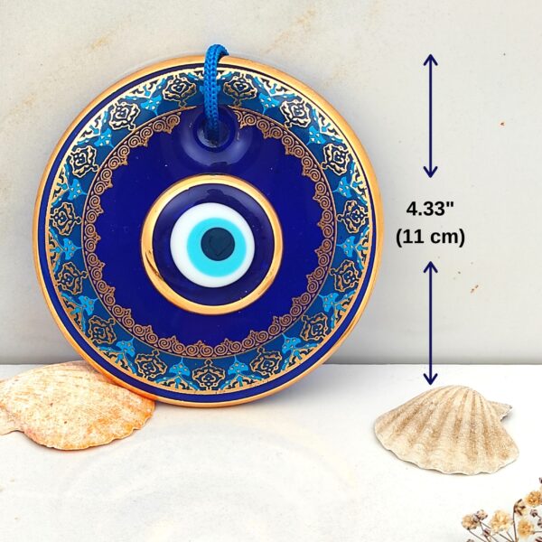 Erbulus Glass Blue Evil Eye Wall Hanging Floral - Image 3