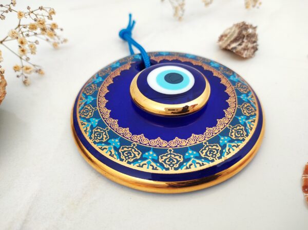 Erbulus Glass Blue Evil Eye Wall Hanging Floral - Image 4