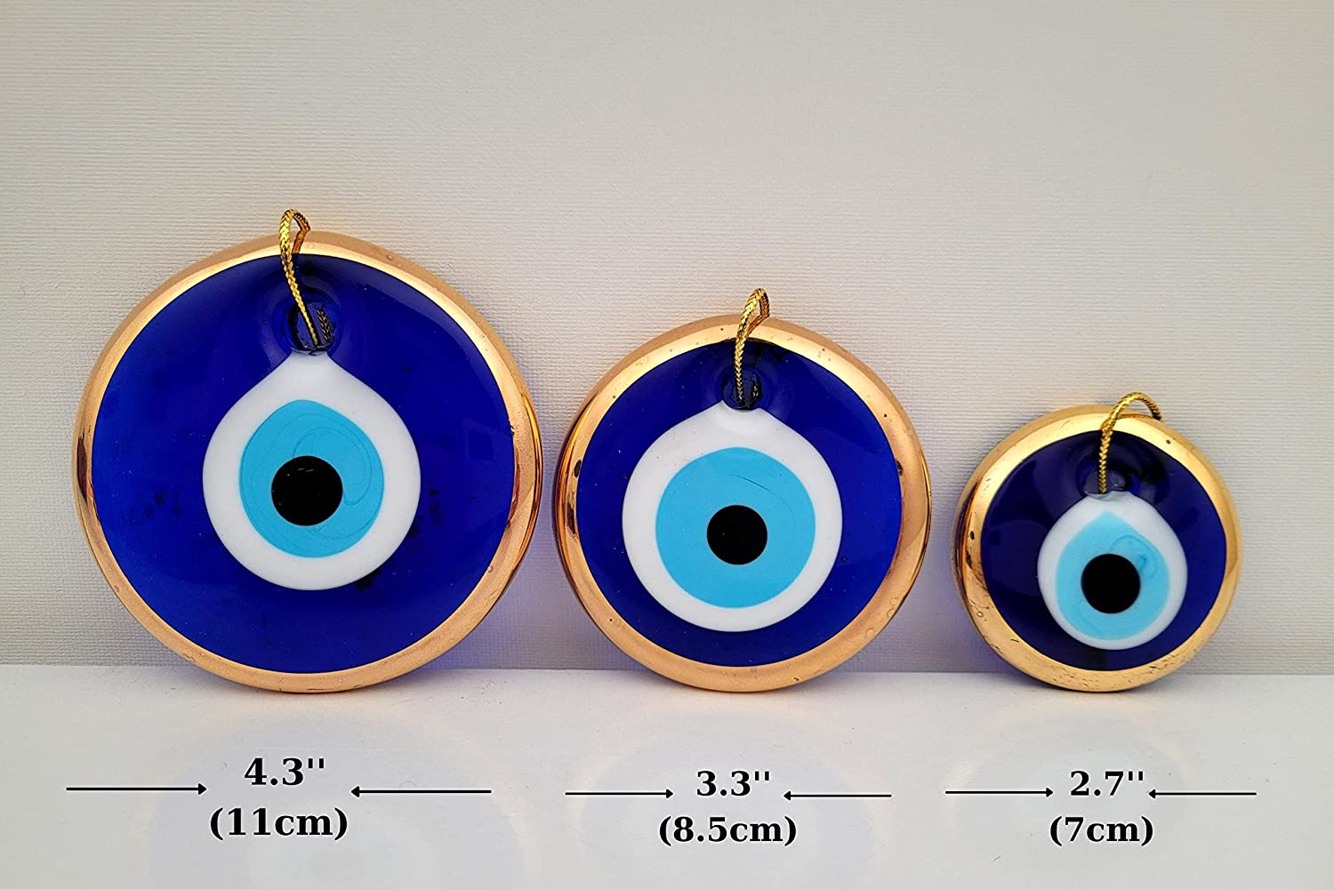 Erbulus Gold Turkish Blue Evil Eye Wall Hanging Set of 3 – Erbulus Evil Eye  Wholesale Bulk